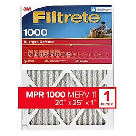 Air Filter, 20 in L, 25 in W, 11 MERV, 1000 MPR -  FILTRETE, 9803-4
